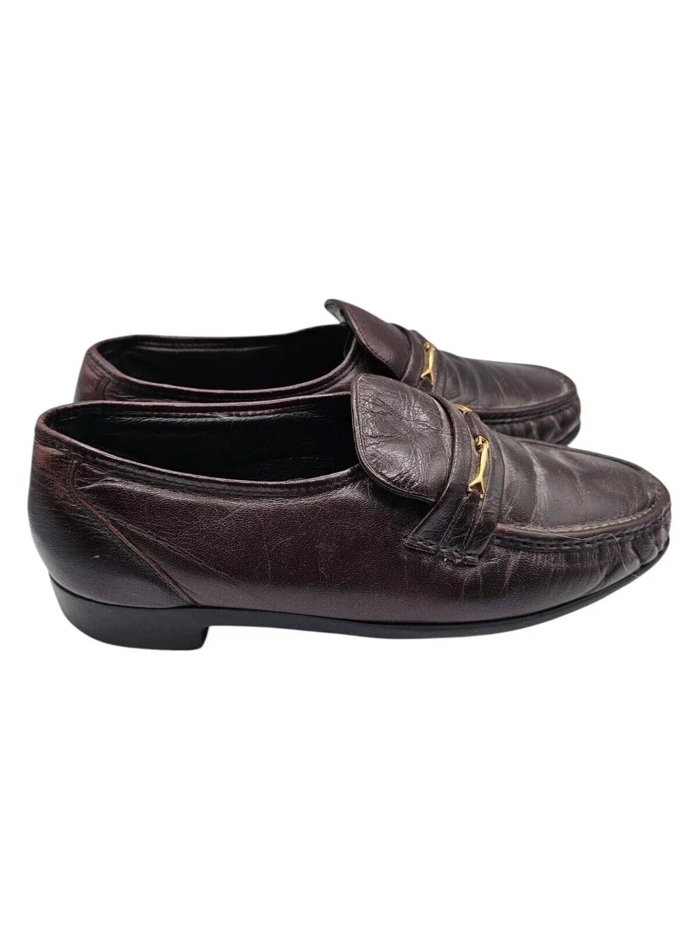 Florsheim Mens Vintage Size 39 D Brown Leather Slip On Penny Loafer Shoes